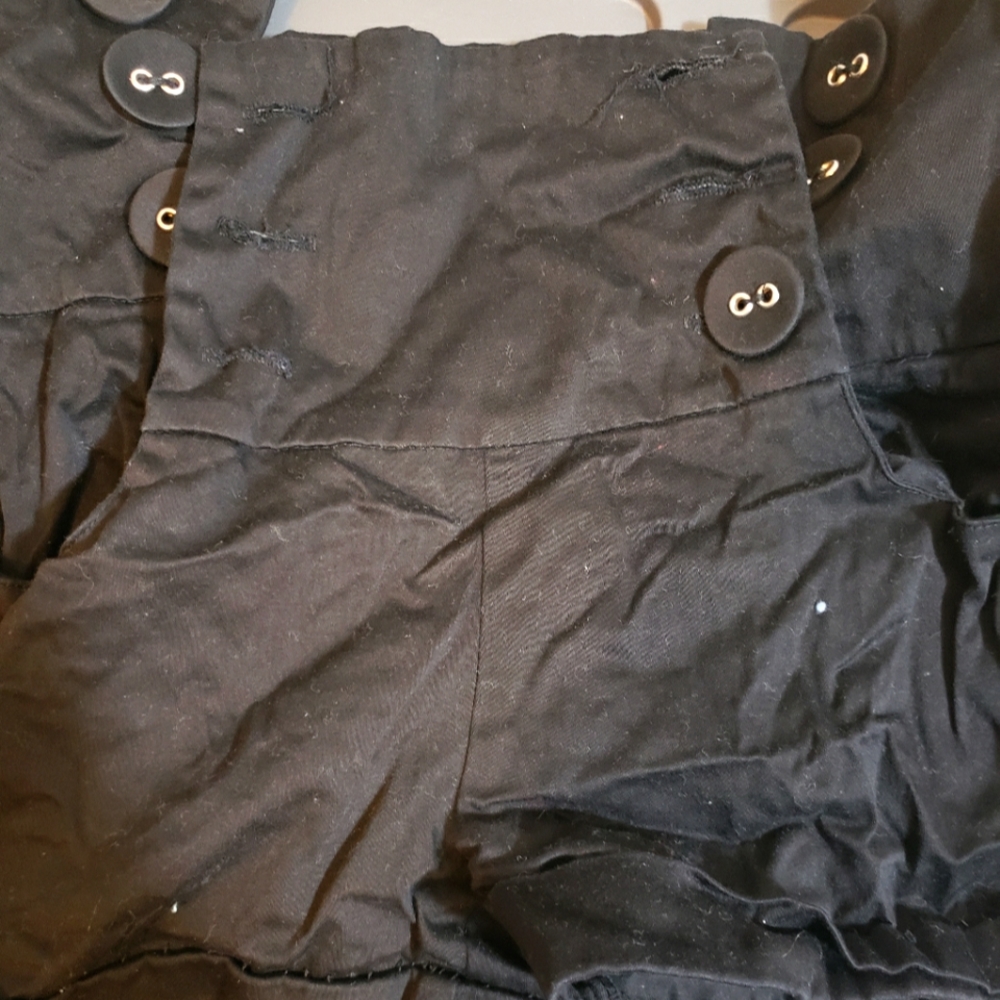 Black Buttoned Up Shorts